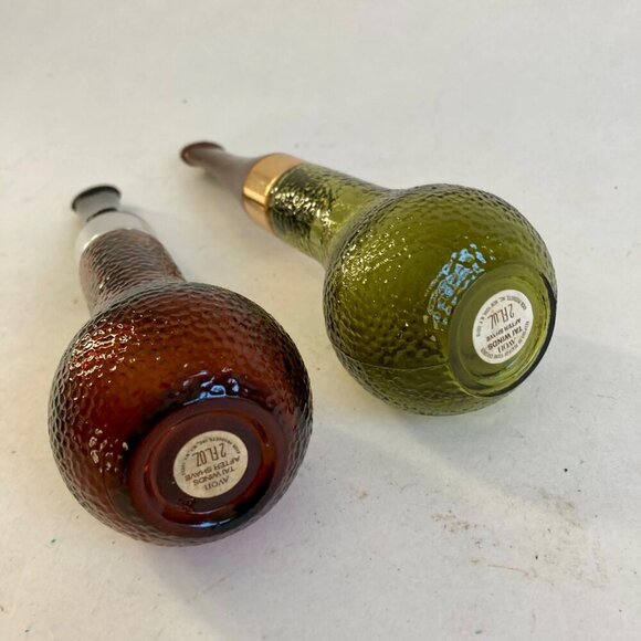 Lot 2 Vintage Avon Tai Winds After Shave Glass Bottles Pipe Green & Brown - Picture 6 of 7